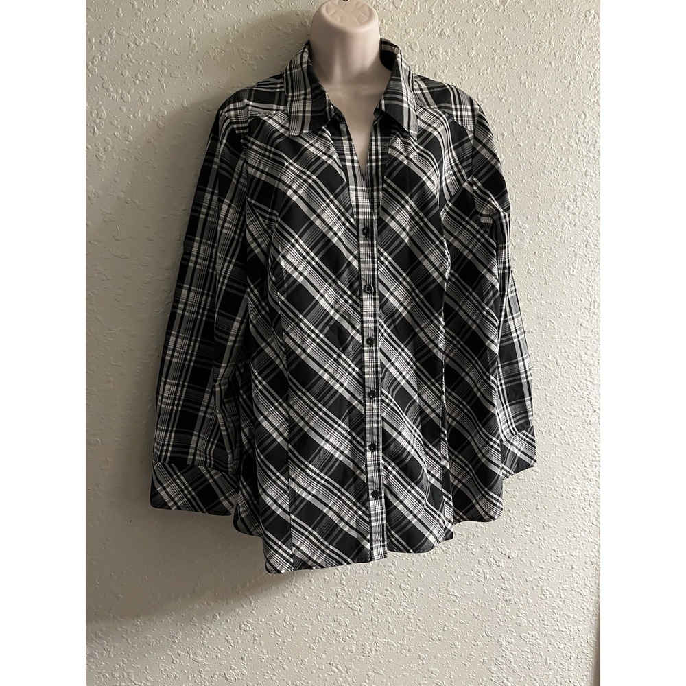 New Sz 24 Lane Bryant Plaid Top #32 *8